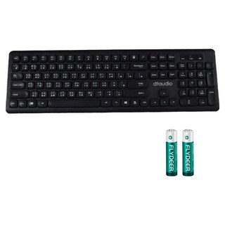 DTAudio 無線靜音鍵盤 附4號電池2個, 黑色, DTA-WK300, 火山口