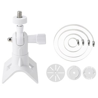 VISANG 柱子免鑽孔 家用攝影機 CCTV 支架 不鏽鋼帶 緊固夾具 托架, 白色