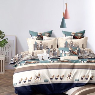 MIT銀離子防螨抗菌天鵝絨床包組 床單+枕頭套套裝