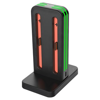 DOBE Switch2充電座 發光條方形四充, 1個, 黑色, TNS-3171