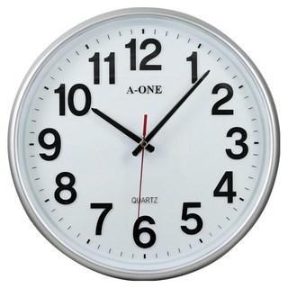 A-ONE 金吉星 時尚靜音大數字掛鐘 TG-0236, 銀色