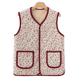 女神保暖舒適復古感性醃泡菜奶奶毛絨背心 YSFG77