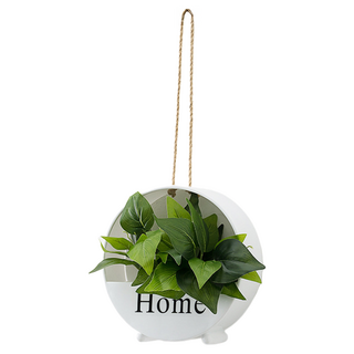 KODACHIEF 조화 인테리어 베란다 북유럽풍 벽걸이 꽃 바구니 행거 세트 20cm, 5화이트플라워바구니 + 그린라임, 1개