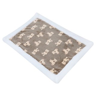 파스텔펫 반려동물 패턴 라인 극세사담요, 브라운, 1개