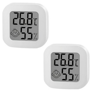 원이네 미니 포켓 디지털 온습도계, 혼합색상, 2개