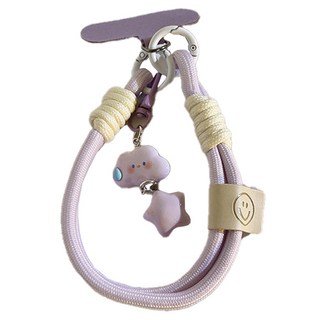 Onenough 智慧型手機掛片 雲朵啾啾鑰匙圈掛繩, 紫色, 1個