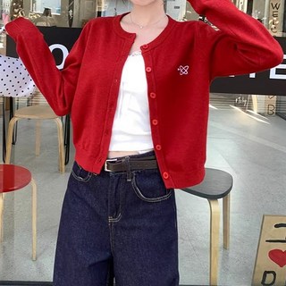 Lemon Soul 女款 Belmont 刺繡亮點圓領開襟衫