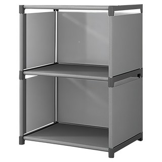 BangJiaShi 幫家適 多功能書櫃架/組合收納櫃/書櫃分層架 四橫桿加固 2格, 銀灰色, 3層