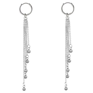 Glim Flow 銀色雨滴鏈條耳骨夾 NO 81 A 耳環 2入