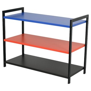 banaco Felly 彩色鋼製3層收納架, 藍色 + 橘色 + 黑色, 1個