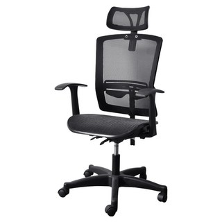 CABLE&HOME'S 凱堡家居 Auster 高透氣全網T扶電腦椅, 黑色
