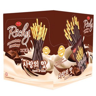 Richy 瑞奇 巧克力風味餅乾棒, 400g, 1盒