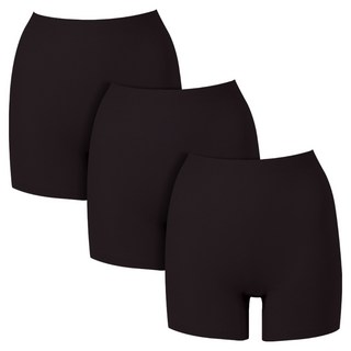 BASE ALPHA ESSENTIALS 女士尼龍彈性無痕平口褲 3件組, 黑色