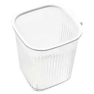 樂居家 質感壓圈垃圾桶 方正型, 透明白