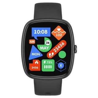 젤센 스마트워치 에어워치6 SE 웨어러블 스마트 워치 밴드, 블랙, 4.65cm, GPS + 블루투스