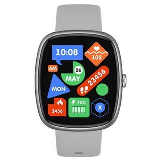 젤센 스마트워치 에어워치6 SE 웨어러블 스마트 워치 밴드, 실버, 4.65cm, GPS + 블루투스