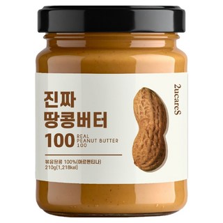 2ucareS 真正花生醬 100, 210g, 1個