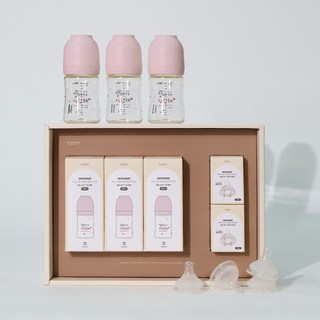 Haenim 喜臨 PA奶瓶三入組禮盒, 媽媽的奶油粉組合, 1套, 150ml