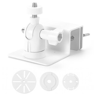 VISANG 免鑽孔 家用攝影機 CCTV 支架 居家通 書櫃 欄杆 固定夾, 白色