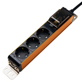 Boedam 伺服器用漏電斷路鋁製高容量3孔延長線, 金色, 1個, 3m