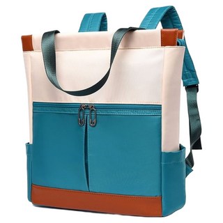 Cashrich 撞色大容量學生商務日常筆電後揹包, 綠色