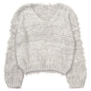 Lalaon 女性舒適V領毛絨針織長袖套頭毛衣 25TSP3252