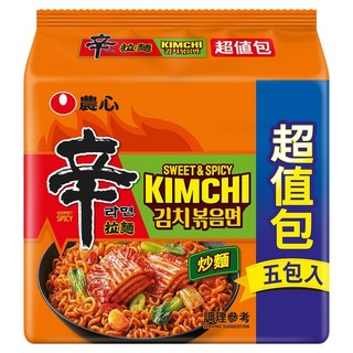 NONGSHIM 農心 辛辣白菜炒麵 超值包 137g, 5包