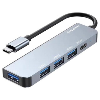 Anyzone 5埠纖薄USB 3.0 PD 100W多功能集線器 ANY-HUB4, 黑色, 1個