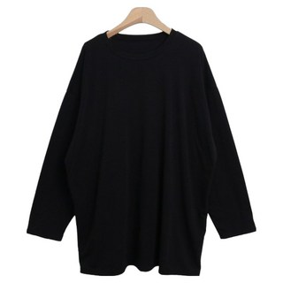 女性 Eila 素色寬鬆箱型長版長袖 T 恤 cpt16058k4b