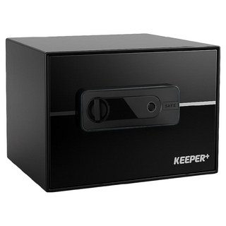 KEEPER SAFE BOX 守護者保險箱 指紋保險箱 A4可放入 雙層大空間 2535-BB, 亮面黑 + 霧面黑