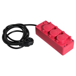 banaco 安全蓋彩色設計保護殼3孔延長線, 粉紅色, 1個, 2m