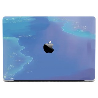 Gold Road 水彩 Pro M1(A2442) MacBook 保護殼 Logo鏤空, 紫色 + 藍色, 1個