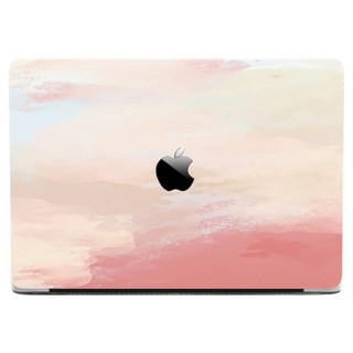 Gold Road 水彩 Pro M1(A2442) MacBook 保護殼 Logo鏤空, 粉紅色 + 黃色, 1個