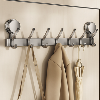 Frompapa 吸盤門掛勾 升級版上下排掛勾 吸盤式 7入, 槍灰色, 1個