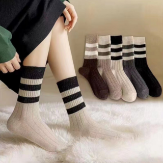 아스터 여성용 데일리 패션 중목 양말 5종 세트