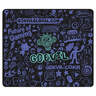 Gdevil GP350 ULTRA PAD 夜光鋼化玻璃滑鼠墊, 1個, 黑色