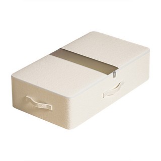 Kyhome 布藝折疊床底可視窗衣物收納箱, 米白色, 1個