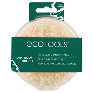 ecoTOOLS 乾式身體刷, 木質, 1入, 1個