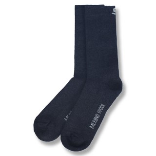 Silence 男用美麗諾羊毛輕量運動襪, 黑色, 1個