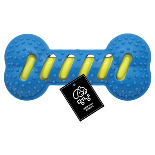 멍냥 강아지 삑삑이 고무 왕뼈 치석제거 이갈이 장난감, 블루, 1개