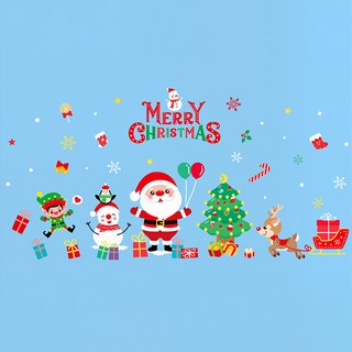 QLZHS 聖誕裝飾靜電玻璃貼, 聖誕老人