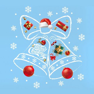 QLZHS 聖誕裝飾靜電玻璃貼, 鈴鐺