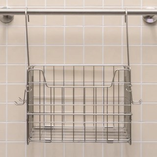 304全不鏽鋼 浴室 廚房 收納 金屬風家飾小物 免鑽孔掛式託盤整理籃 ab 919081, 單一顏色, 1個