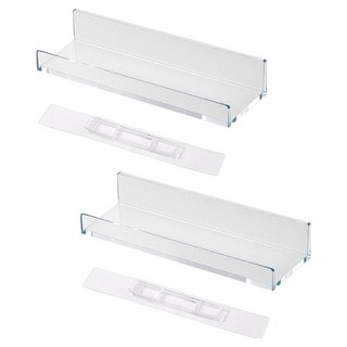 한봄누리 욕실 무타공 접착식 화장실 심플 벽선반, 투명, 2개