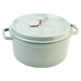 staub 圓形法式燉鍋 28 x 35.2 x 18.2 cm 6.7L, 鼠尾草綠, 1個, 35.2cm