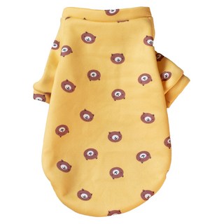 QIDINA 寵物卡哇依磨毛彈力保暖衣 寵物衣 I款, 黃色小熊, 1個