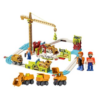 GOYO 速跑 電動採礦軌道工程車 人偶 2個 + 塔式起重機 7737, 工程車, 1套
