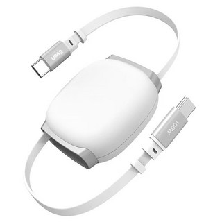 UM2 PD Type-C to Type-C 100W 超高速充電磁吸伸縮傳輸線, 1個, 白色, 1m