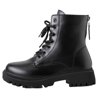 Storyone 女款四季增高厚底綁帶軍靴 內刷毛 HLBN12293