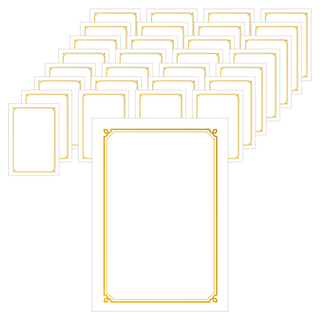 文具村 緞帶豬尾巴 金箔獎狀紙 A4 180g, 白色, 50個